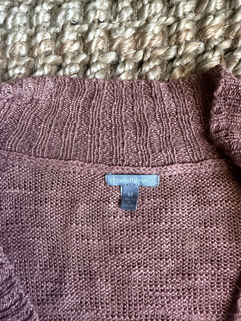 Charlotte Russe Rust colored fringe cardigan - Picture 2 of 2